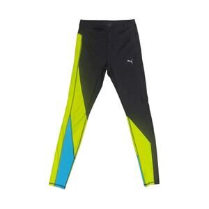 Puma Running Colorblock Leggings Black Yellow Cyan